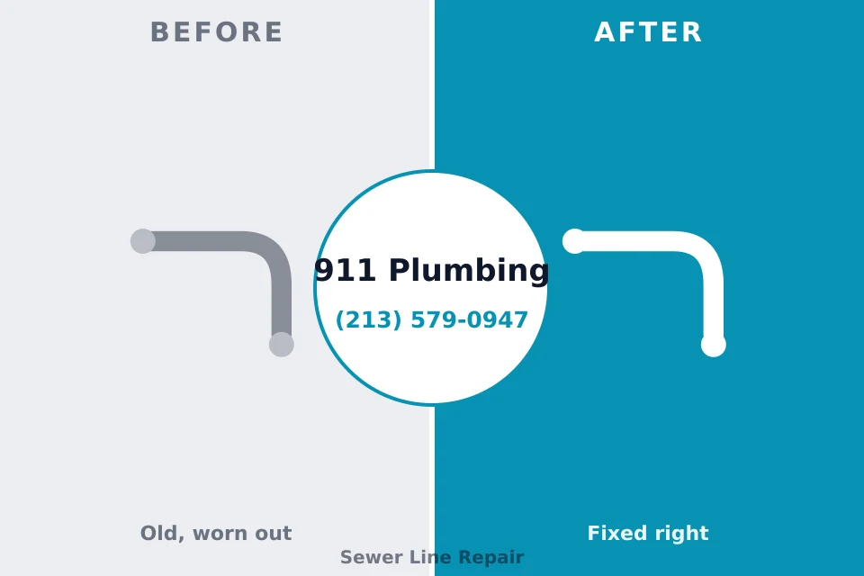Before and after: plumbing repair Almedia, PA